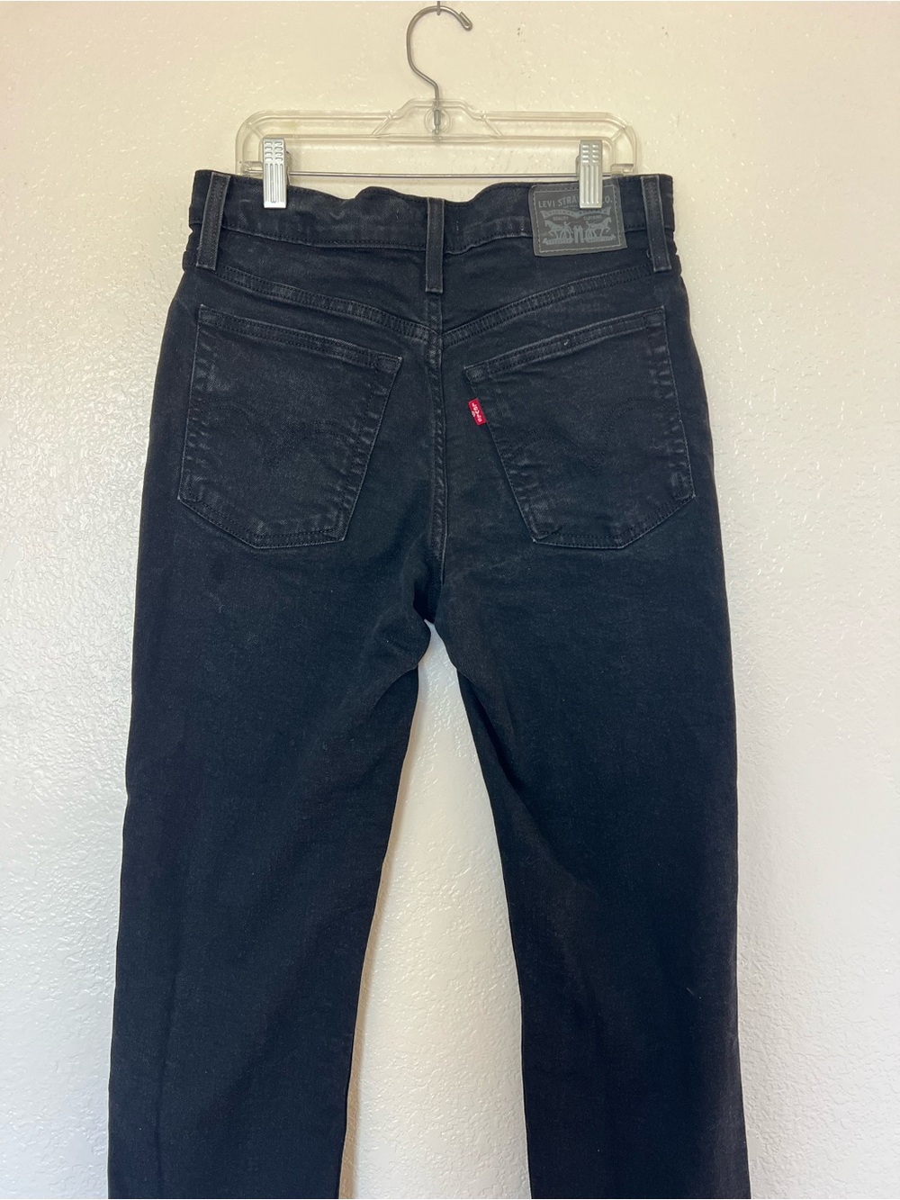 Levi's Wedgie Straight Black Jeans High-Waist Denim Pants High Rise Button Fly - Picture 4 of 10